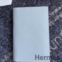Hermes MC² Θήκη κάρτας Euclide σε μπλε λινό δέρμα Epsom