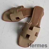Σανδάλια Hermes Oran Slide In Trench Epsom Calfskin