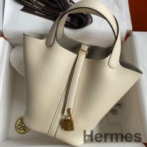Hermes Picotin Lock 18 Χειροποίητη Τσάντα από δέρμα Nata Clemence