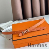 Αναστρέψιμη ζώνη Hermes Ancre 13mm σε πορτοκαλί δέρμα Epsom
