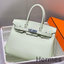 Τσάντα Hermes Birkin 30cm In Vert Fizz Clemence Leather PHW