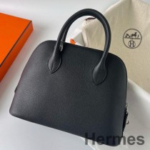 Hermes Bolide 1923 25 Handmade Bag In Black Evercolor Calfskin