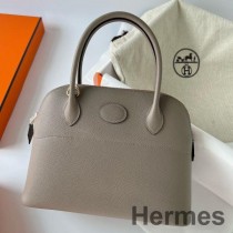 Hermes Bolide 1923 27 Handmade Bag In Gris Asphalt Epsom Calfskin