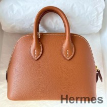 Hermes Bolide 1923 Mini Handmade Bag In Gold Evercolor Calfskin