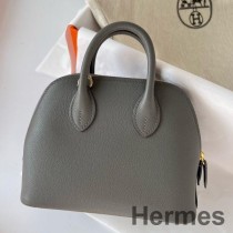Hermes Bolide 1923 Mini Handmade Bag In Gris Meyer Evercolor Calfskin