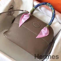 Hermes Bolide 27 Χειροποίητη Τσάντα Σε Γκρι Κλεμάνς Δέρμα