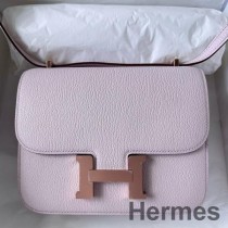 Hermes Constance 18 Handmade Bag In Mauve Pale Chevre Leather Mysore