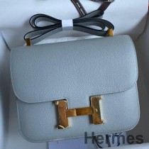 Hermes Constance 24 Χειροποίητη τσάντα σε μπλε λινό δέρμα μοσχαριού Epsom