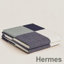 Κουβέρτα Hermes H Riviera από θαλάσσιο μαλλί και κασμίρ
