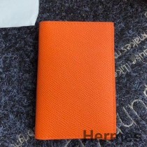 Hermes MC² Θήκη κάρτας Euclide σε πορτοκαλί δέρμα Epsom