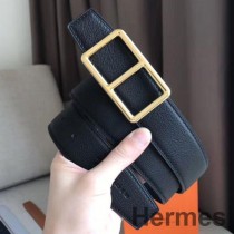 Πόρπη ζώνης Hermes Officier & Μαύρο λουρί 38mm