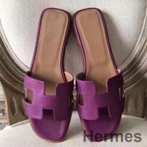 Πορτοκαλί σανδάλια Hermes σε Cyclamen Epsom Leather