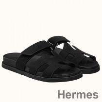Hermes Γυναικεία Σανδάλια Chypre Σε Μαύρο Καστόρι Μοσχαρίσιο δέρμα