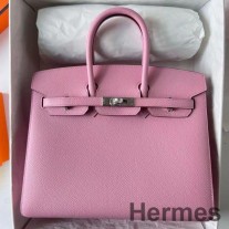 Hermes Birkin 25 Sellier kézzel készített táska Rose Confetti Epsom borjúbőrből