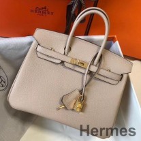Hermes Birkin 25 cm-es Bézs Clemence Leather GHW táska