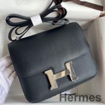Hermes Constance 18 kézzel készített táska fekete, gyors borjúbőrből