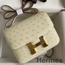 Hermes Constance 18 kézzel készített táska Parchemin struccbőrből