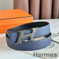 Hermes H sebességváltó öv 32 mm kék Saphir Epsom borjúbőr színben