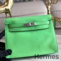 Hermes Kelly Danse kézzel készített táska zöld, gyors bőrből