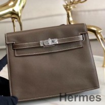 Hermes Kelly Danse kézzel készített táska Taupe Swift bőrből