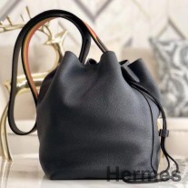 Hermes Licol 17 cm-es táska fekete Evercolor borjúbőrben