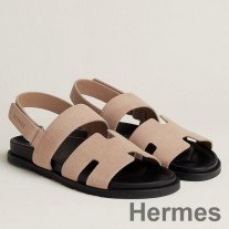 Hermes Genius férfi szandál bézs velúr borjúbőr színben