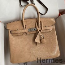 Hermes Birkin 25 Retourne kézzel készített táska bézs gyíkbőrből