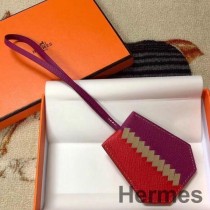 Hermes Clochette Cles Grand Tressage Charm piros/lila színben