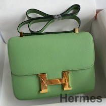 Hermes Constance 18 kézzel készített táska Vert Criquet Epsom borjúbőrben