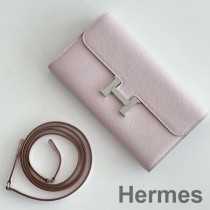 Hermes Constance To Go Wallet mályva sápadt borjúbőr színben