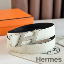 Hermes H sebességváltós öv 32 mm fehér borjúbőr színben