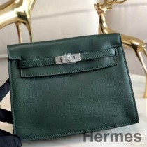 Hermes Kelly Danse kézzel készített táska sötétzöld gyors bőrből