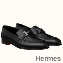 Hermes férfi párizsi naplopók fekete borjúbőrből