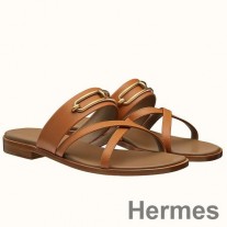 Hermes Claire Sandalen In Bruin Kalfsleer