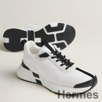 Hermes Heros sneakers in wit technisch breisel