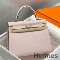 Hermes Kelly 28 cm tas in mauve bleek Epsom-leer PHW