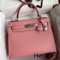 Hermes Kelly Sellier 28 handgemaakte tas in Rose Confetti Epsom kalfsleer