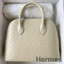 Hermes Bolide 1923 25 handgemaakte tas in Parchemin-struisvogelleer