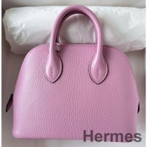 Hermes Bolide 1923 mini handgemaakte tas in mauve Sylvestre Chevre Mysore leer
