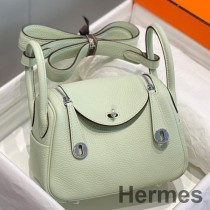 Hermes Lindy mini-tas in groen bruisend Clemence-leer PHW