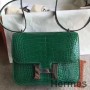 Hermes Constance 24 handgemaakte tas in groene Niloticus krokodil
