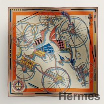 Hermes Beige/Orange Voitures og Equilibre Shawl 140
