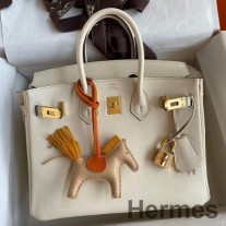 Hermes Birkin 25 Retourne Håndlaget veske i Nata Swift kalveskinn