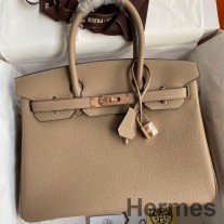 Hermes Birkin 30 Retourne Håndlaget veske i trench Clemence-skinn