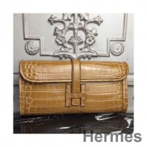 Hermes Jige Elan 29 Clutch I Camarel Crocodile Leather