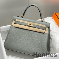 Hermes Kelly 25cm Retourne Bag I Gris Meyer Clemence Lær