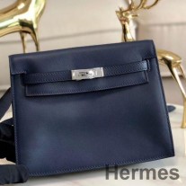 Hermes Kelly Danse Håndlaget veske i blått Swift-skinn