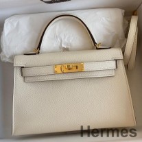 Hermes Kelly Mini II Sellier Håndlaget veske i Nata Epsom kalveskinn