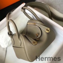 Hermes Lindy Mini Bag I Tourterelle Clemence Leather GHW