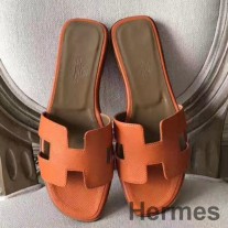 Hermes Oran-sandaler i oransje Epsom-skinn